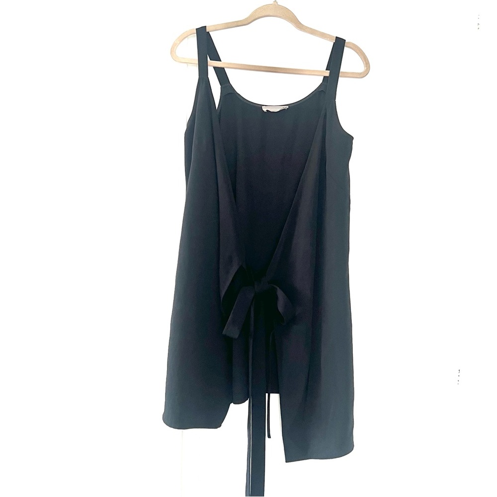 Everlane Womens Black Tie-Front Straps Wrap Vest Size 4 Small Casual Dressy